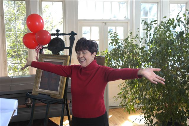 Rosemary Foley having fun on the set of "Oh Promise Me" 2008.