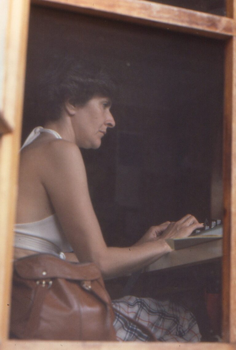 Rosemary at a house by the lake. Probably writing one of her first plays. 1970.